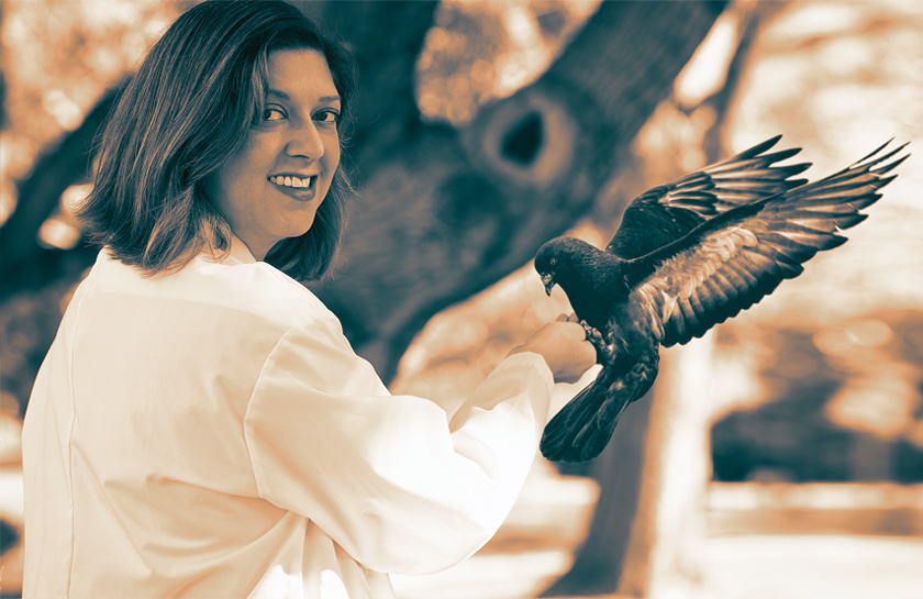 Dr. Jessie Peissig Holding a Bird