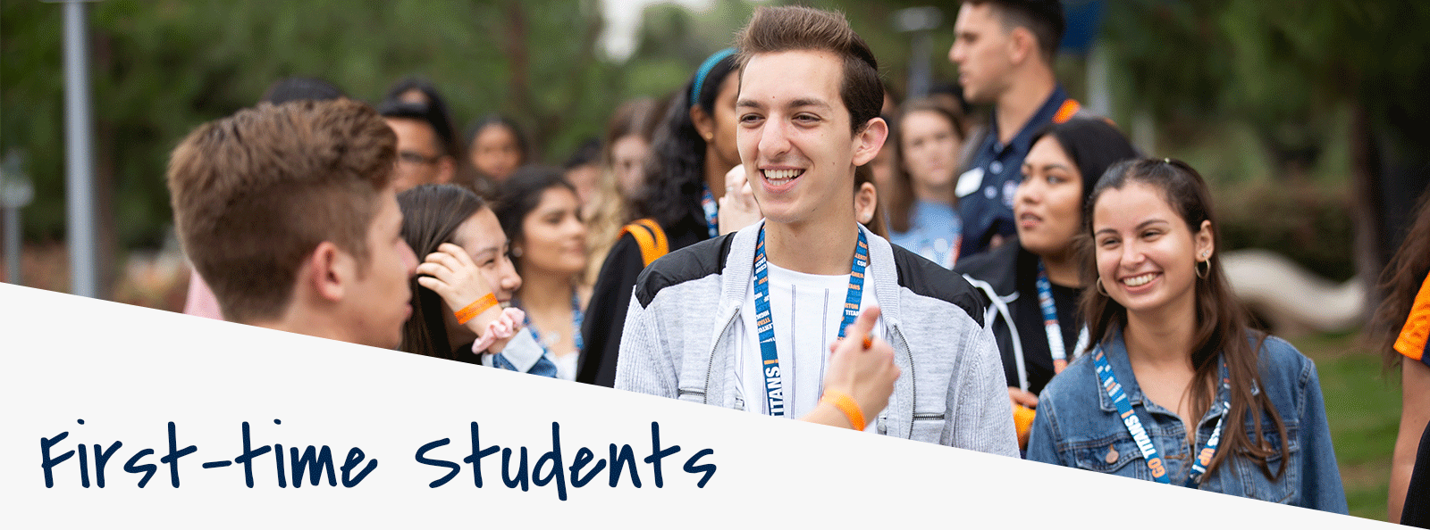 First-time Studetns. A group of student on a campus tour.