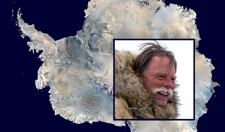 Wayne L. White over map of South Pole