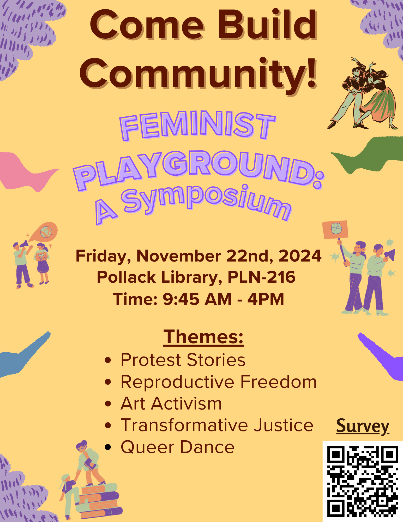 Event flyer for 2024 Feminist Symposium: Feminist Playground