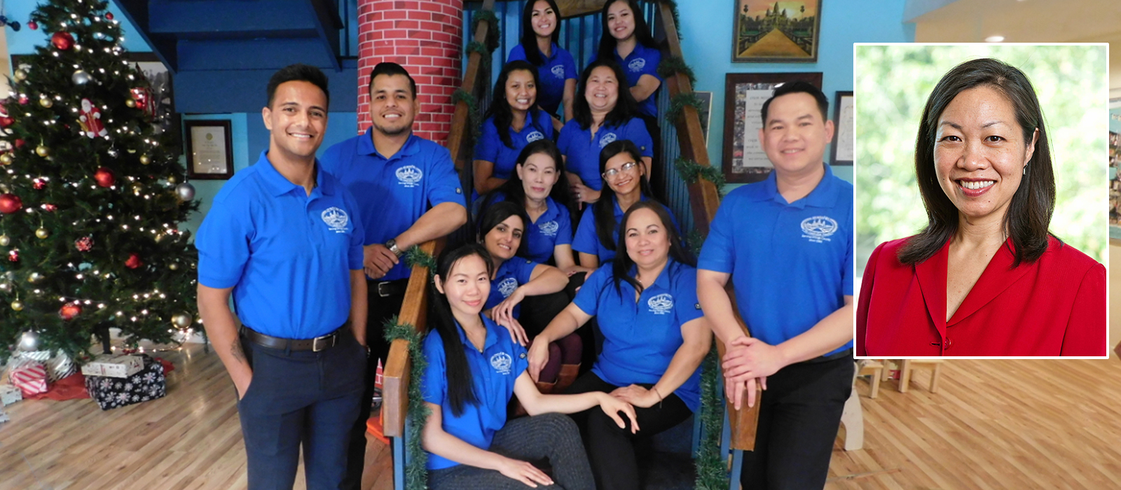 The Cambodian Family Professional Staff with Jennifer Lee Ph.D. inset