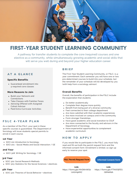 Flyer for First Year Students
