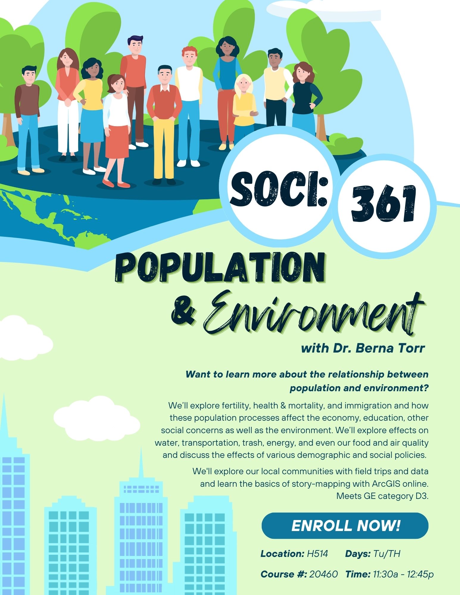 Flyer to advertise Sociology 361 for the Spring 2024 semester